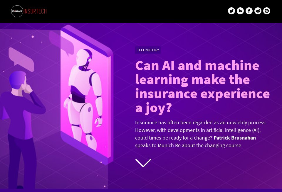 Can AI and machine learning make the insurance experience a joy? - Verdict InsurTech | Issue 10 ...
